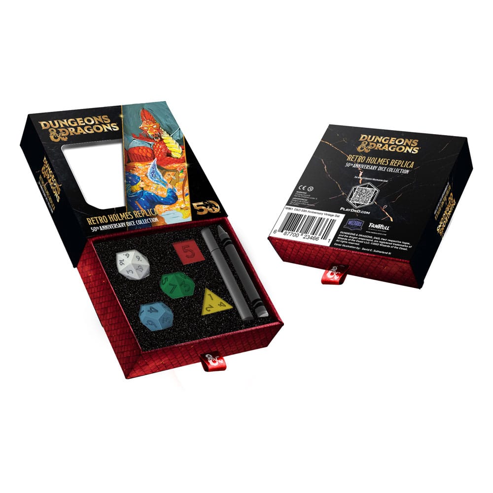 Dungeons and Dragons 50th Anniversary Dice Set Retro Holmes Replica