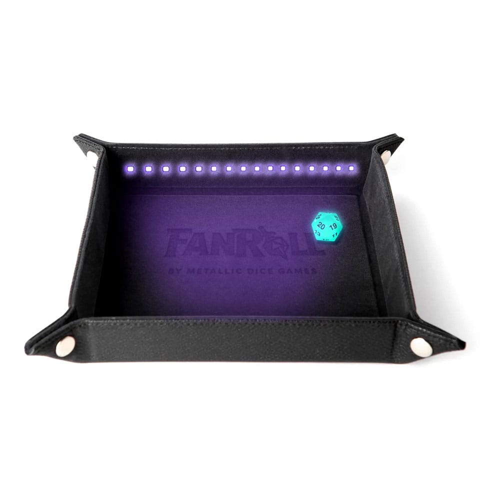 FanRoll Shadowlight Blacklight Folding Dice Tray Black