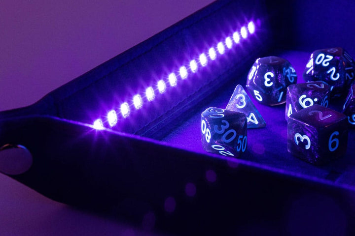 FanRoll Shadowlight Blacklight Folding Dice Tray Black