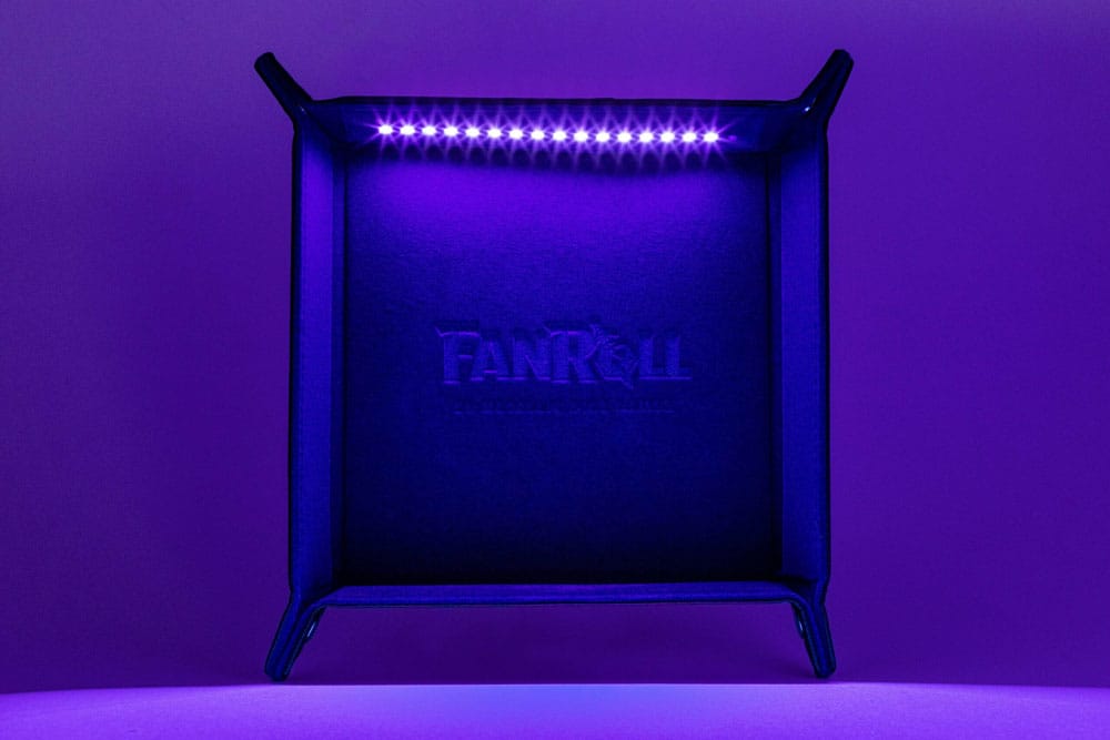 FanRoll Shadowlight Blacklight Folding Dice Tray Black