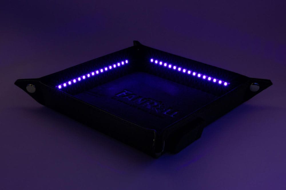 FanRoll Shadowlight Blacklight Folding Dice Tray Black