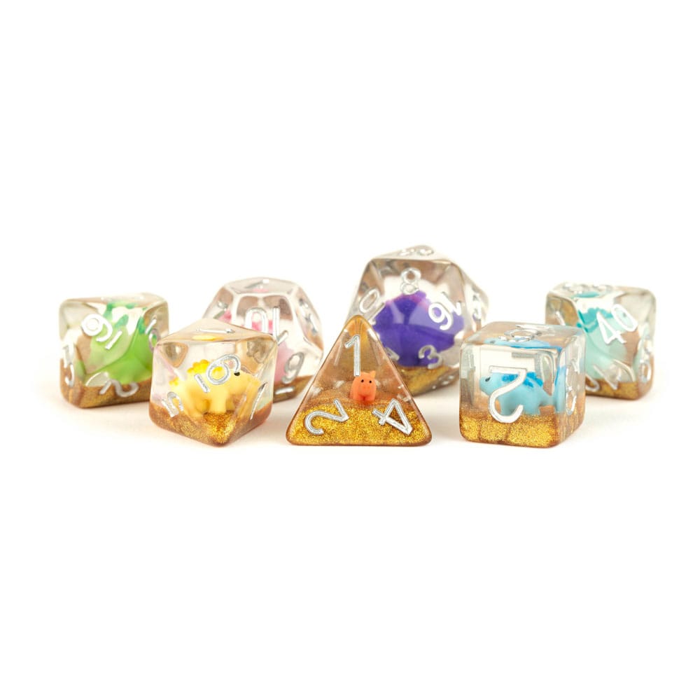 FanRoll Rainbow Dinosaur Dice Set 7 Pieces