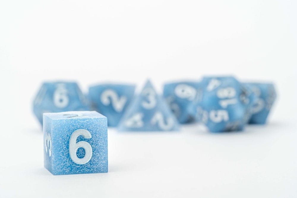 FanRoll Volcanic Soot Sharp Edge Silicone Dice Set 7 Pieces