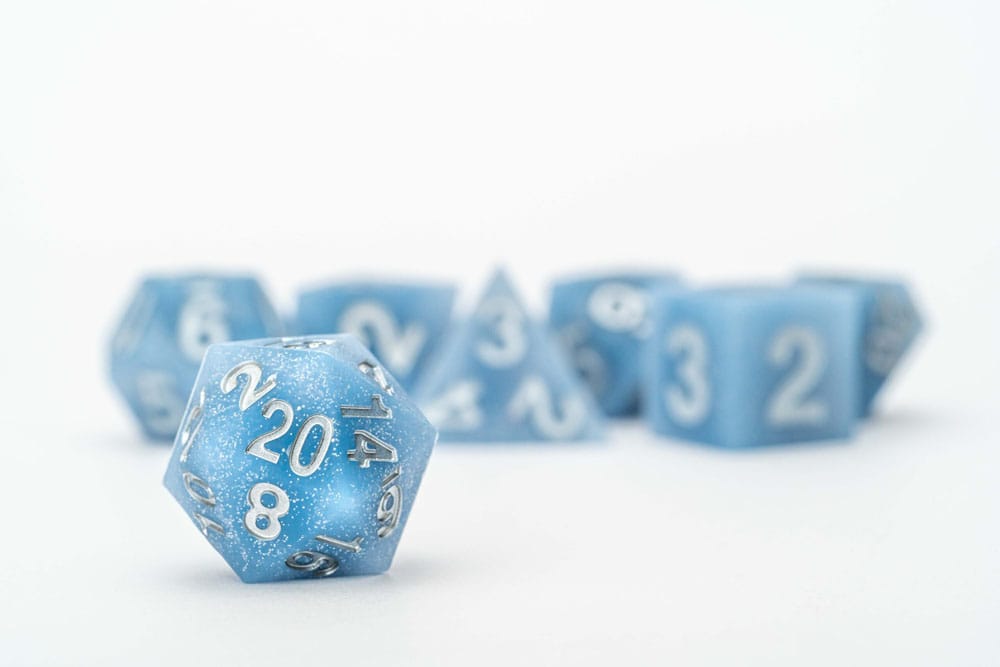 FanRoll Volcanic Soot Sharp Edge Silicone Dice Set 7 Pieces