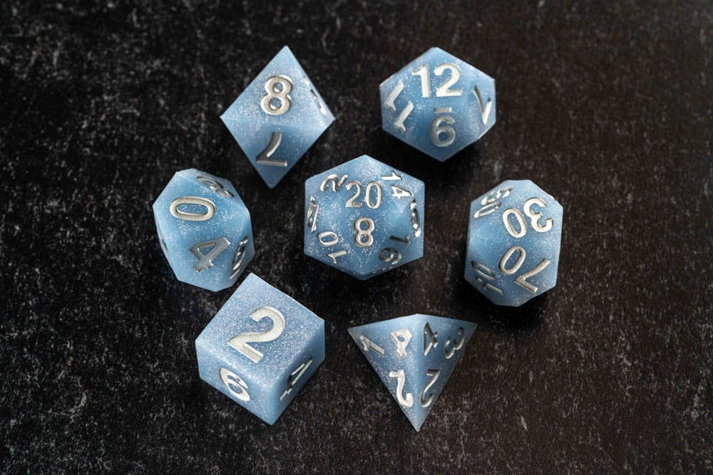 FanRoll Volcanic Soot Sharp Edge Silicone Dice Set 7 Pieces