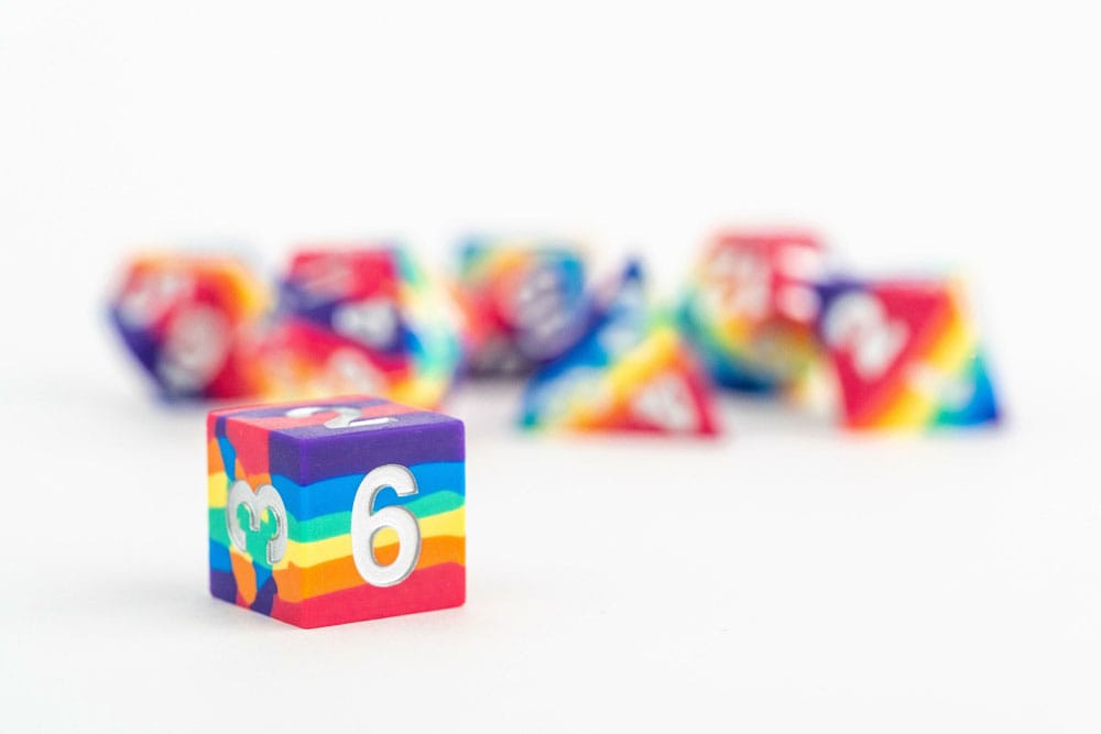 FanRoll Rainbow Sharp Edge Silicone Dice Set 7 Pieces
