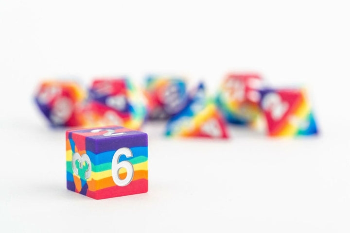 FanRoll Rainbow Sharp Edge Silicone Dice Set 7 Pieces