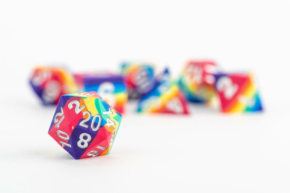 FanRoll Rainbow Sharp Edge Silicone Dice Set 7 Pieces