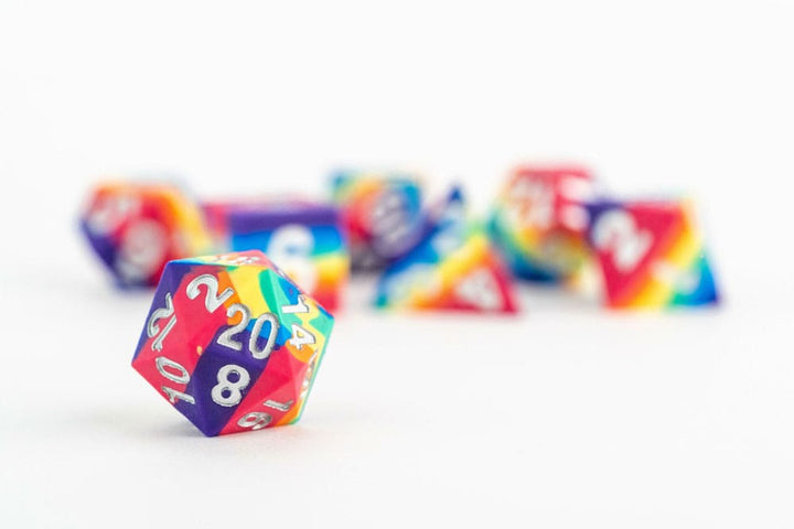 FanRoll Rainbow Sharp Edge Silicone Dice Set 7 Pieces