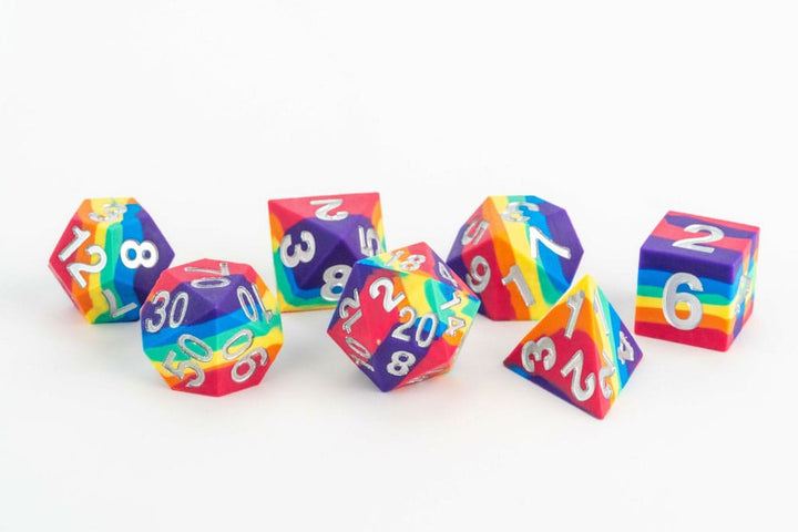 FanRoll Rainbow Sharp Edge Silicone Dice Set 7 Pieces