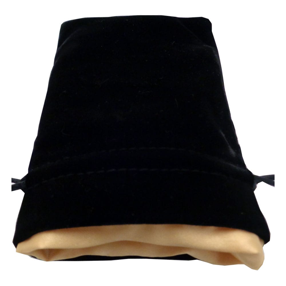 FanRoll Velvet Black with Gold Satin Dice Bag Small