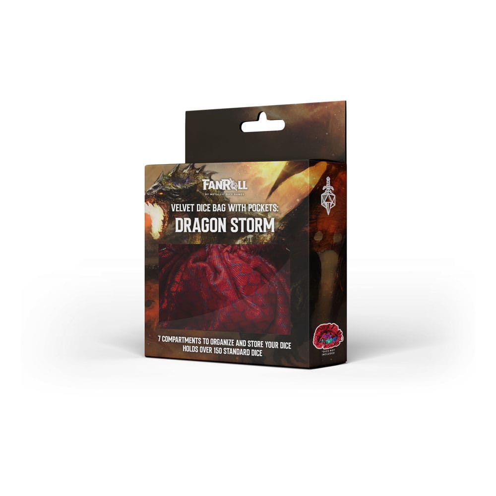 Dragon Storm Red Dragon Scales Dice Bag with Compartments