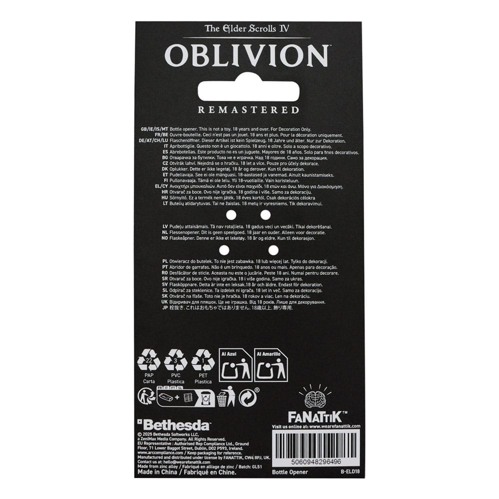 Bethesda Mehrunes Razor The Elder Scrolls IV Oblivion Game Bottle Opener
