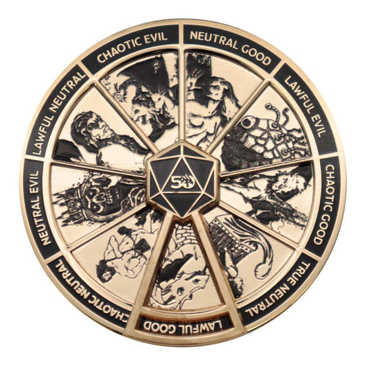Dungeons & Dragons 24K Gold Plated Alignment Spinner Pin Badge