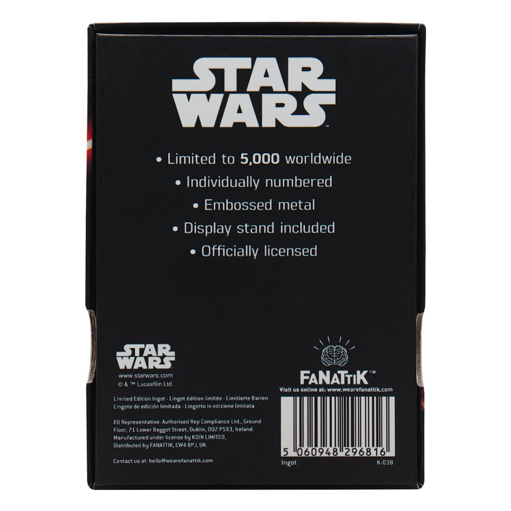 Star Wars Luke Skywalker and Darth Vader Empire Strikes Back Film Ingot Limited Edition