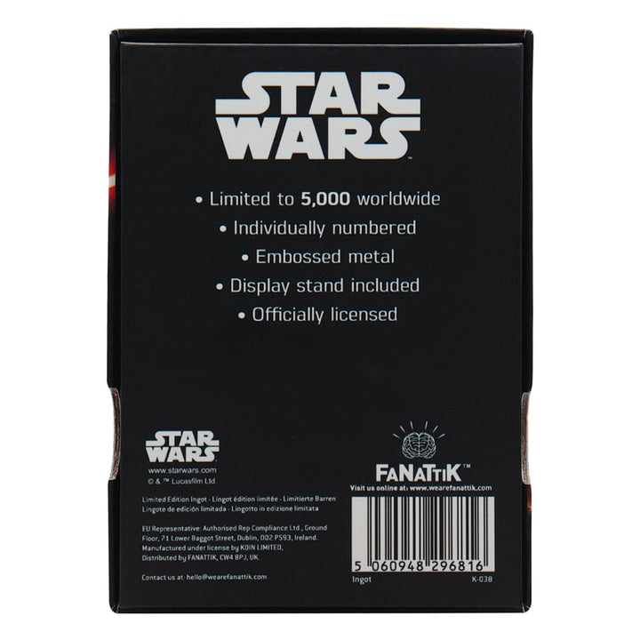 Star Wars Luke Skywalker and Darth Vader Empire Strikes Back Film Ingot Limited Edition