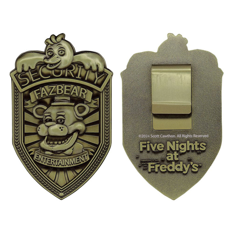 Five Nights at Freddy's Security Badge Replica Antique Brass Edition