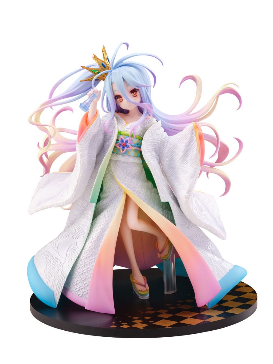 No Game No Life Shiro Shiromuku Anime PVC Statue 1 7 Scale 23cm