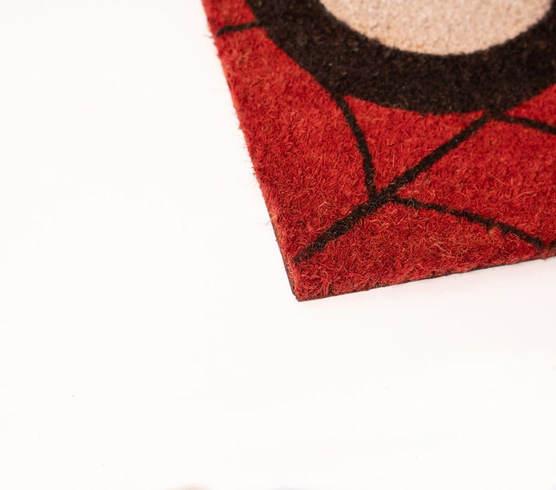 Marvel Spider-Man Eyes Coir Door Mat close up detail