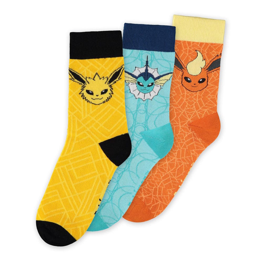 Pokémon Eevee Evolution Socks 3 Size Pack 43 46