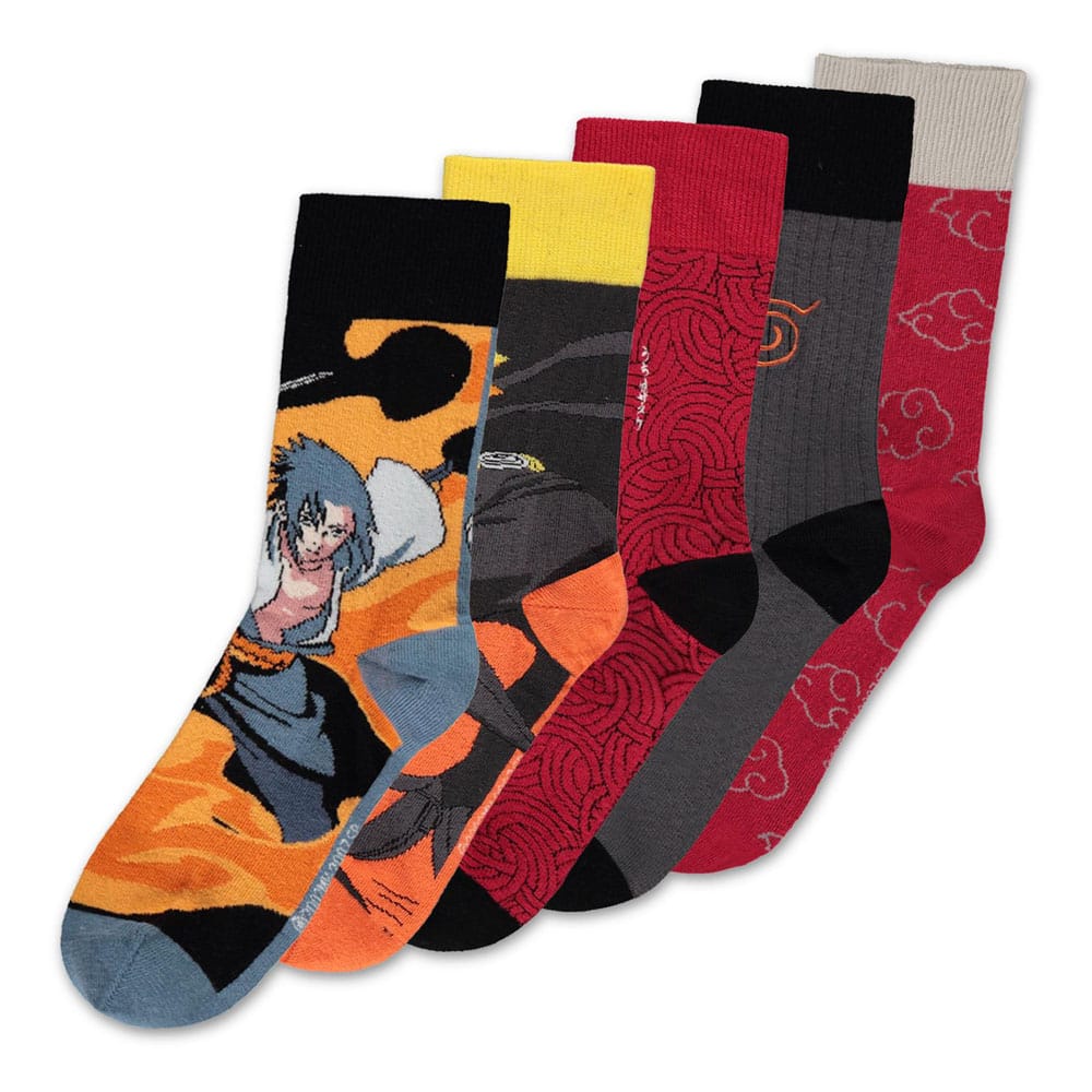 Naruto Shippuden Socks 5 Pack Size 35 38