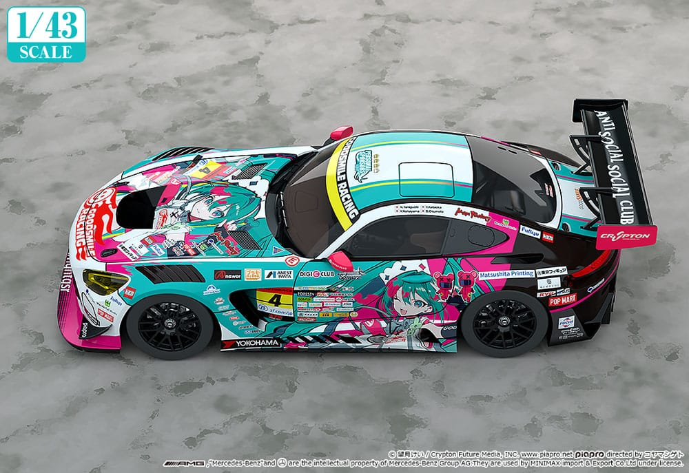 Hatsune Miku AMG Hatsune Miku GT Project Vehicle 143 Scale 2025 Season Opening Ver 11 cm