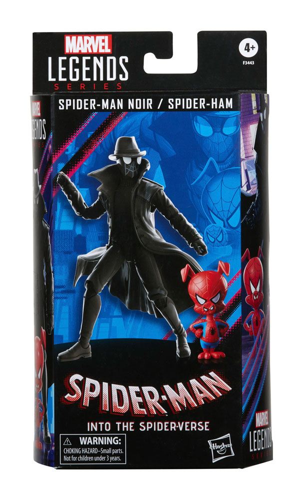 Spider-Man: Into the Spider-Verse Marvel Legends Action Figure 2-Pack 2022 Spider-Man Noir & Spider-Ham 15 cm, size reference