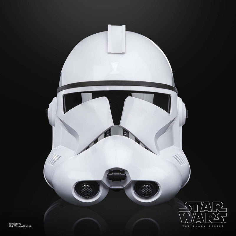 Star Wars The Black Series Phase II Clone Trooper Premium Electronic Helmet, close-up detail