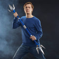 Power Rangers Lightning Collection Mighty Morphin Blue Ranger Power Lance Roleplay Collectible Cosplay, side angle