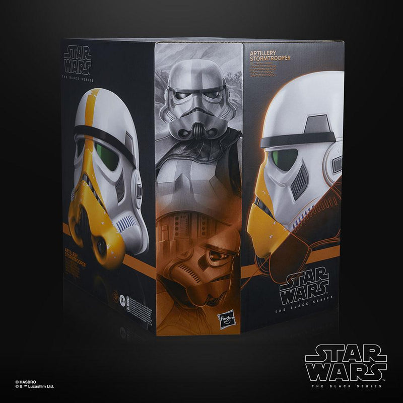 Star Wars The Black Series Artillery Stormtrooper Premium Electronic Helmet, side angle