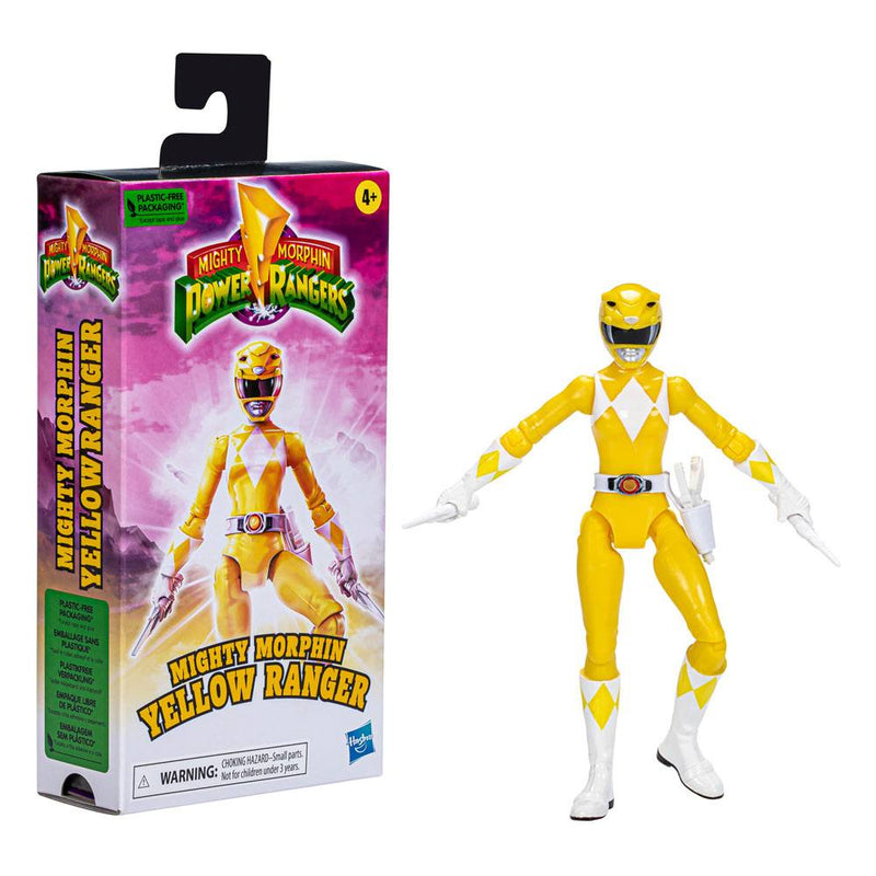Power Rangers Mighty Morphin Yellow Ranger Action Figure, side angle
