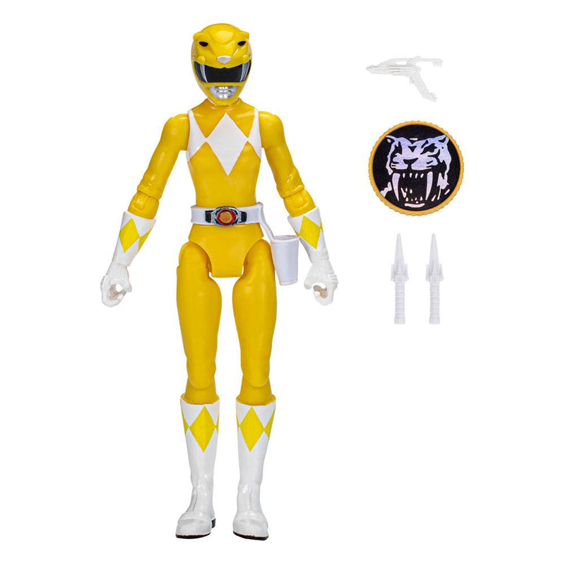 Power Rangers Mighty Morphin Yellow Ranger Action Figure, close-up detail
