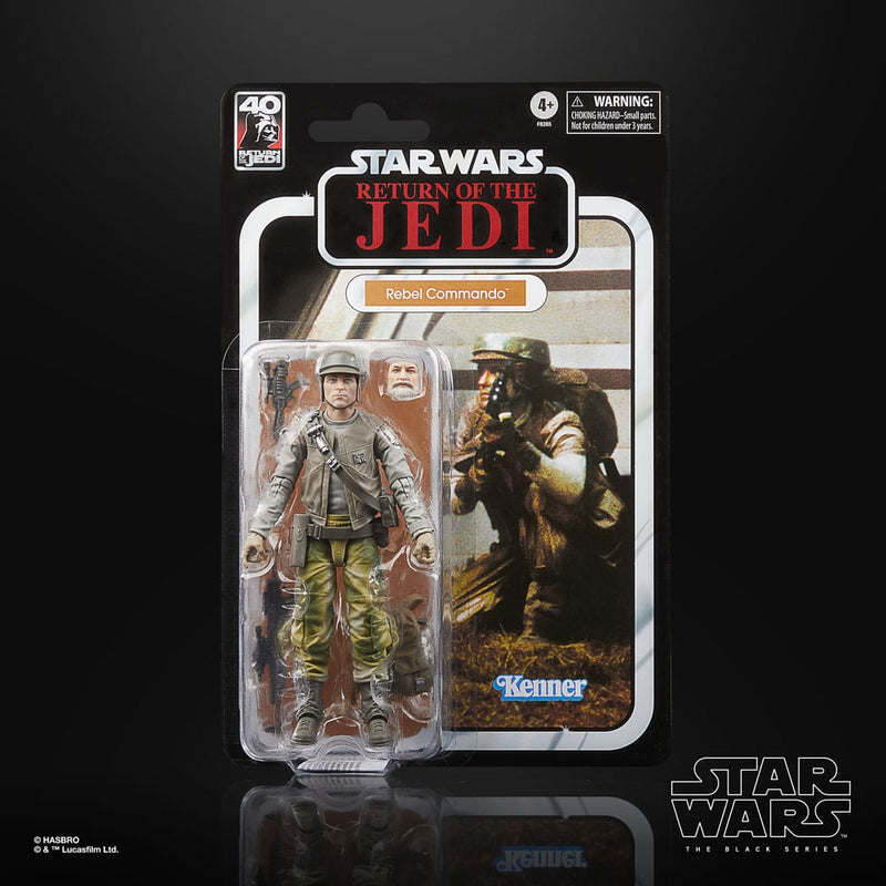 Star Wars The Black Series Return of the Jedi 40th Anniversary Rebel Commando Action Figure, close-up detail