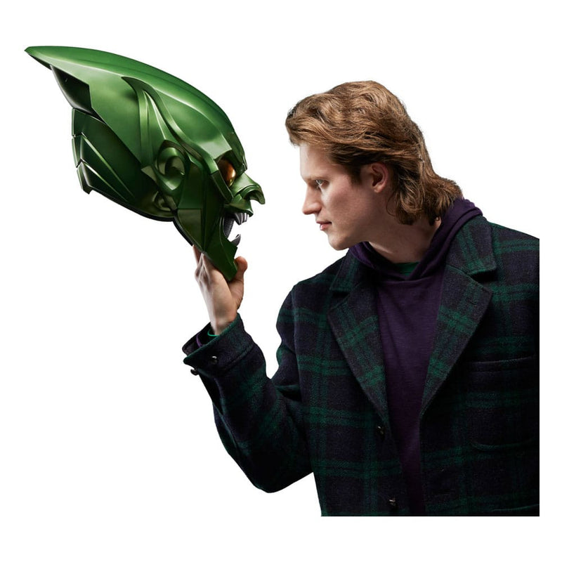 Marvel Legends Series Green Goblin Roleplay Helmet, side angle