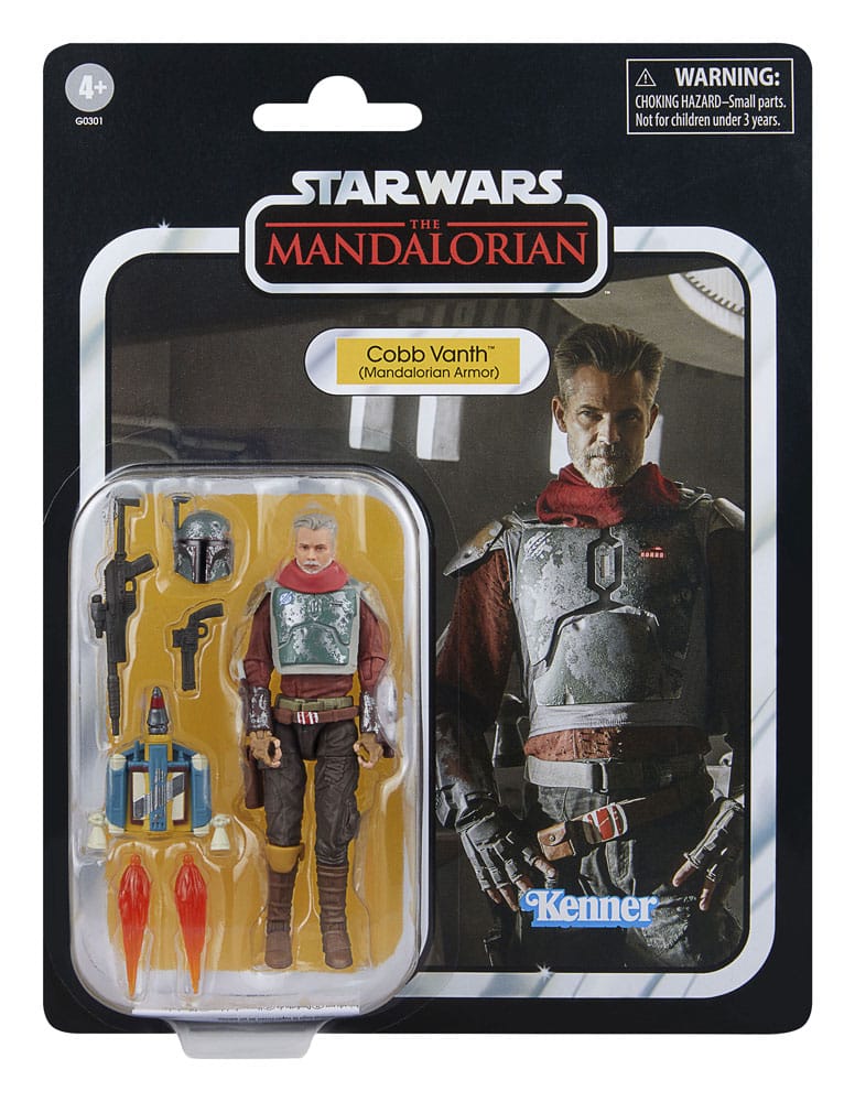 Star Wars The Vintage Collection Cobb Vanth (Mandalorian Armor) Deluxe Figure, side angle