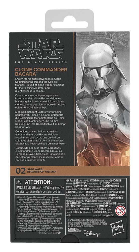 Star Wars Episode III Commander Bacara Black Series Action Figure 15 cm, packaging shot