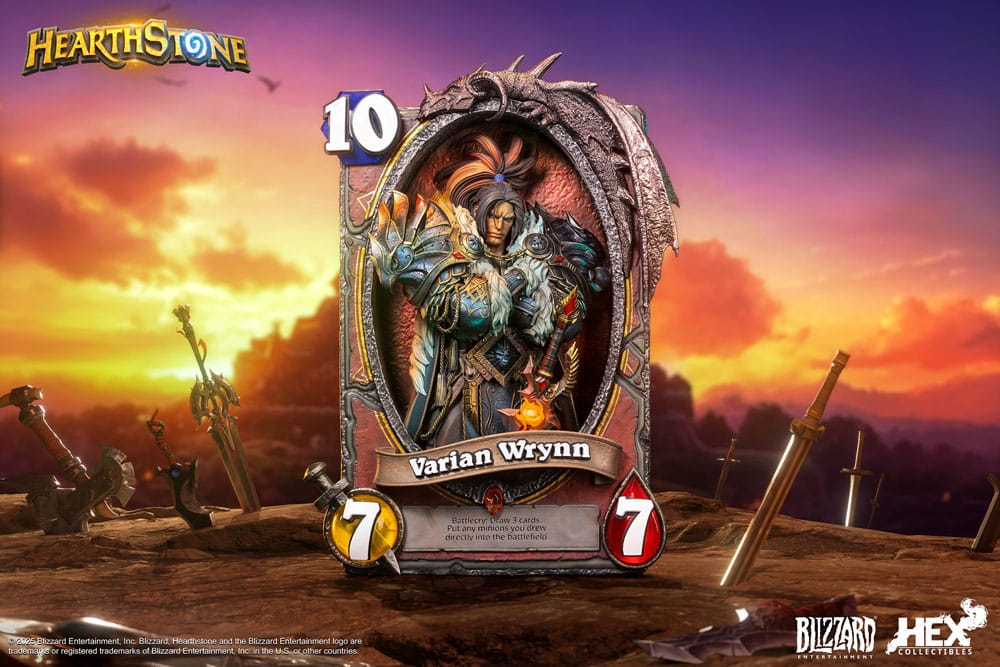 HEX Collectibles Varian Wrynn World of Warcraft Hearthstone 3D Art Frame Statue 31 cm