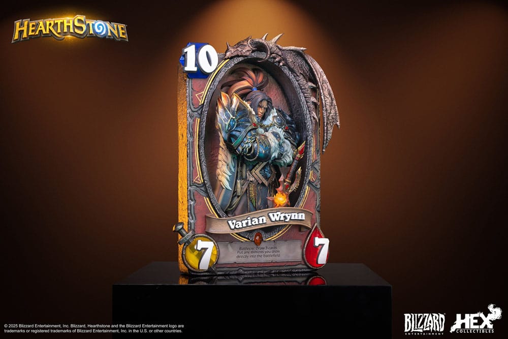 HEX Collectibles Varian Wrynn World of Warcraft Hearthstone 3D Art Frame Statue 31 cm