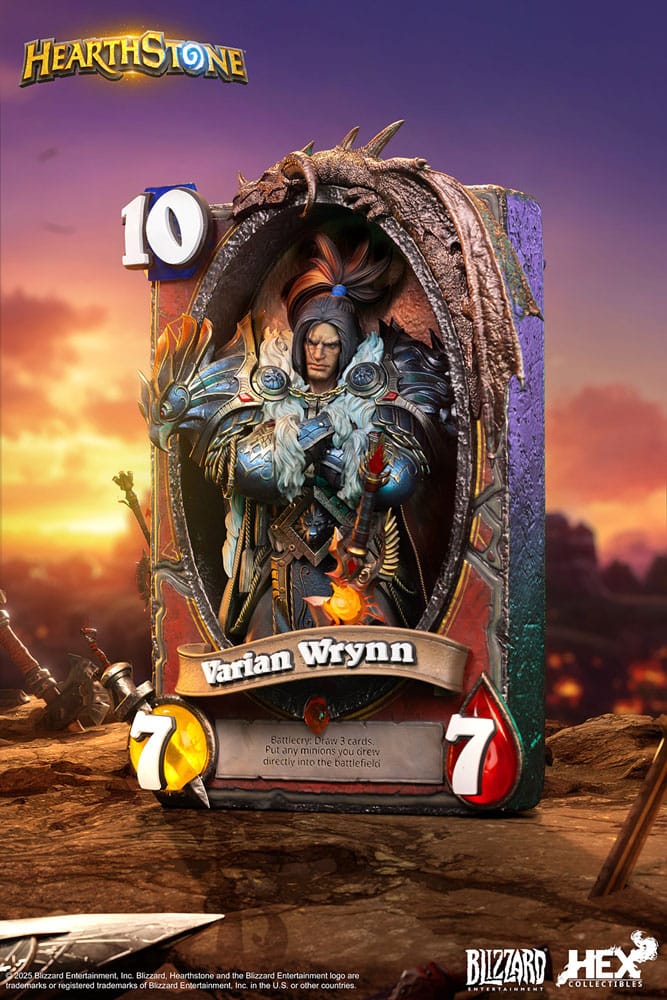 HEX Collectibles Varian Wrynn World of Warcraft Hearthstone 3D Art Frame Statue 31 cm