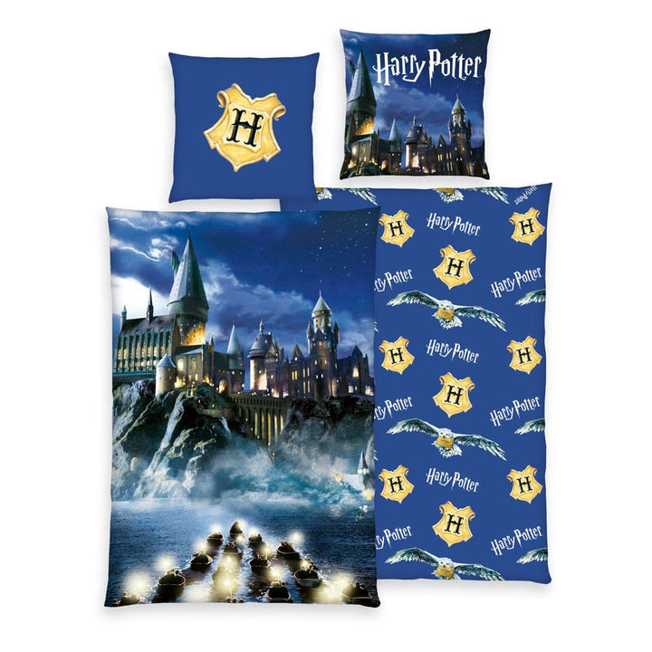 Harry Potter Blue Duvet Set 135 x 200 cm with Pillowcase 80 x 80 cm