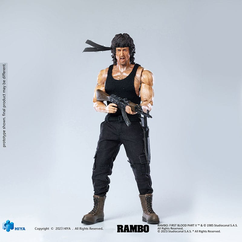 Hiya Toys John Rambo First Blood II Exquisite Super Series Action Figure 1/12 Scale 16cm