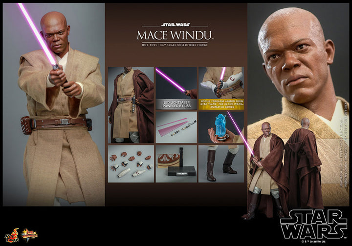 Hot Toys Star Wars Episode II Mace Windu 1/6 Scale Figure