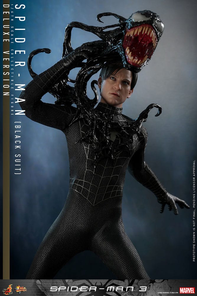 Spider-Man 3 Movie Masterpiece Action Figure 1/6 Spider-Man (Black Suit) (Deluxe Version) 30 cm, rear view