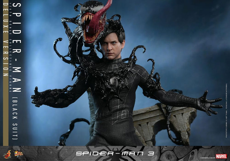 Spider-Man 3 Movie Masterpiece Action Figure 1/6 Spider-Man (Black Suit) (Deluxe Version) 30 cm, in display
