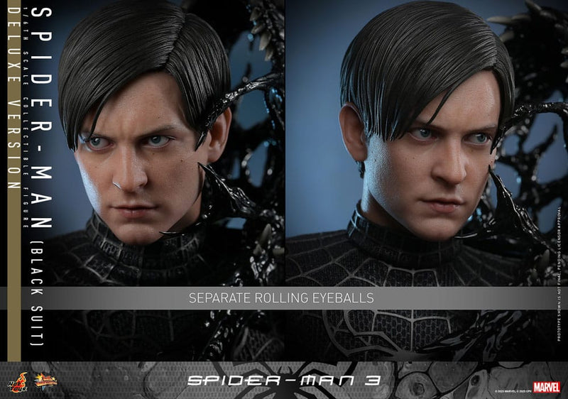 Spider-Man 3 Movie Masterpiece Action Figure 1/6 Spider-Man (Black Suit) (Deluxe Version) 30 cm, showing reverse