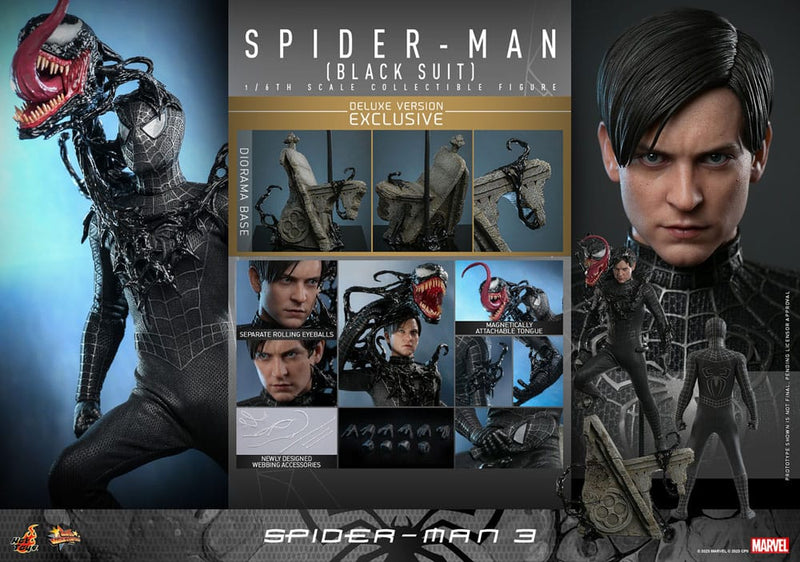 Spider-Man 3 Movie Masterpiece Action Figure 1/6 Spider-Man (Black Suit) (Deluxe Version) 30 cm, close-up detail