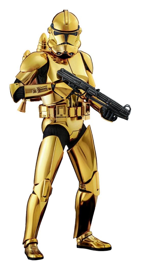 Hot Toys Clone Trooper Gold Chrome Version Star Wars Action Figure Exclusive 1/6 Scale 30cm