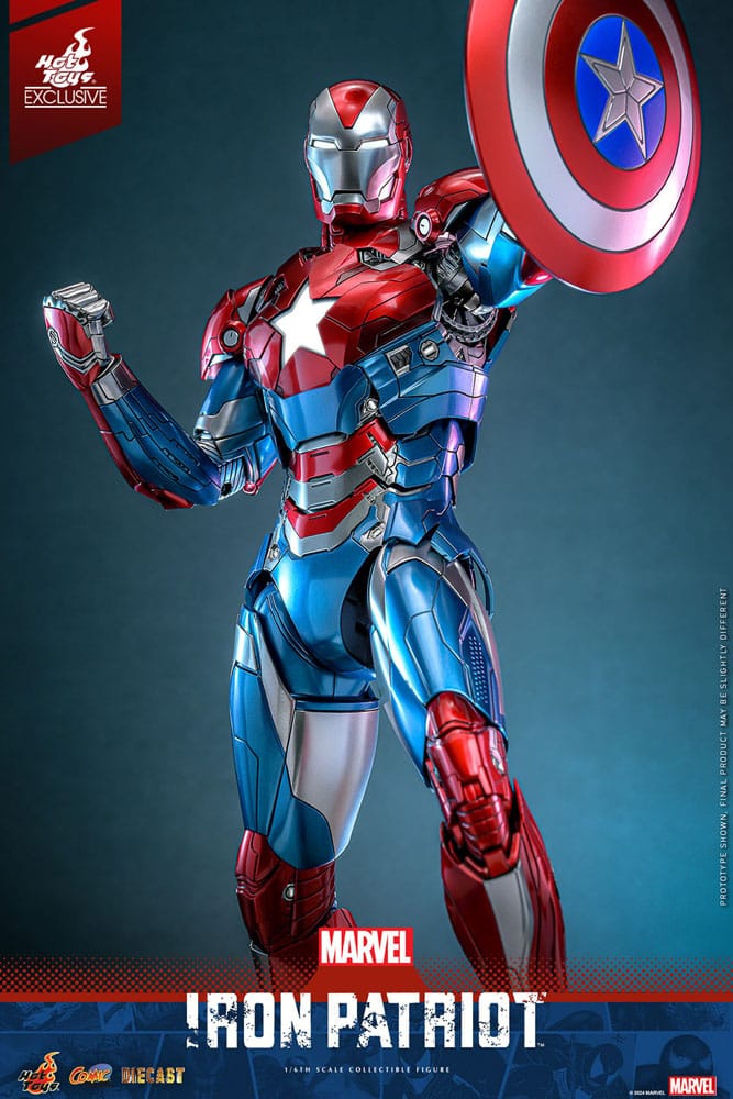 Hot Toys Marvel Iron Patriot Diecast 1/6 Scale Exclusive Action Figure, close-up detail