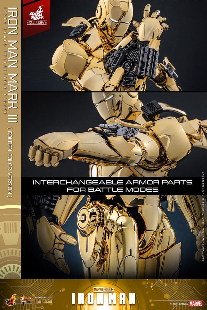 Marvel Iron Man Movie Suit Mark III (Gold Color Version) 1/6 Scale Diecast Action Figure [Exclusive]