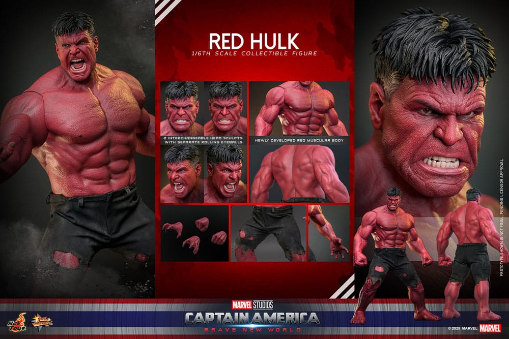 Hot Toys Captain America Brave New World Red Hulk 1/6th Scale Figure